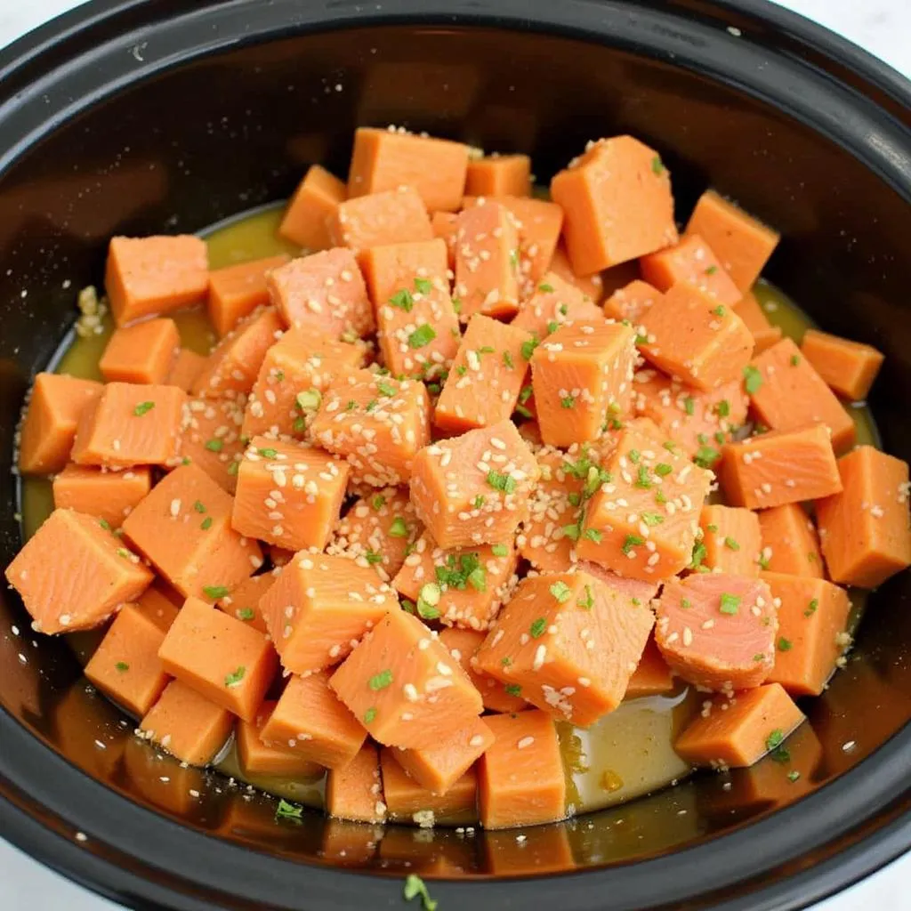 Salmon and Sweet Potato Crockpot Dog Food Recipe