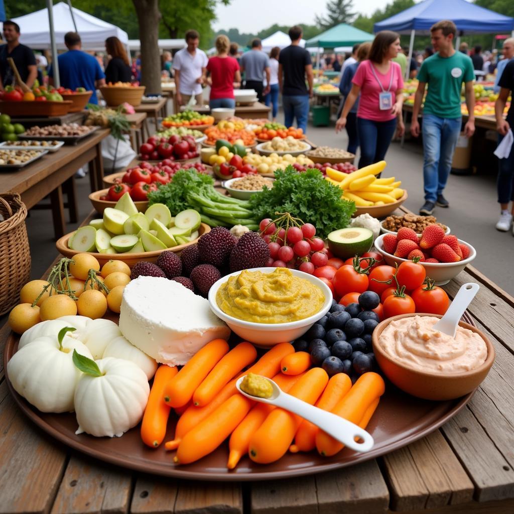 A Vibrant Display of Sample Food at a Farmers Market