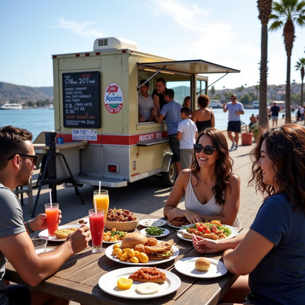 Enjoying Food Truck Delights in San Pedro