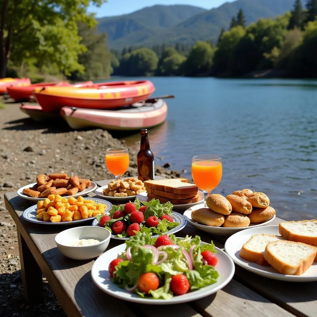 San Rafael River rafting trip lunch