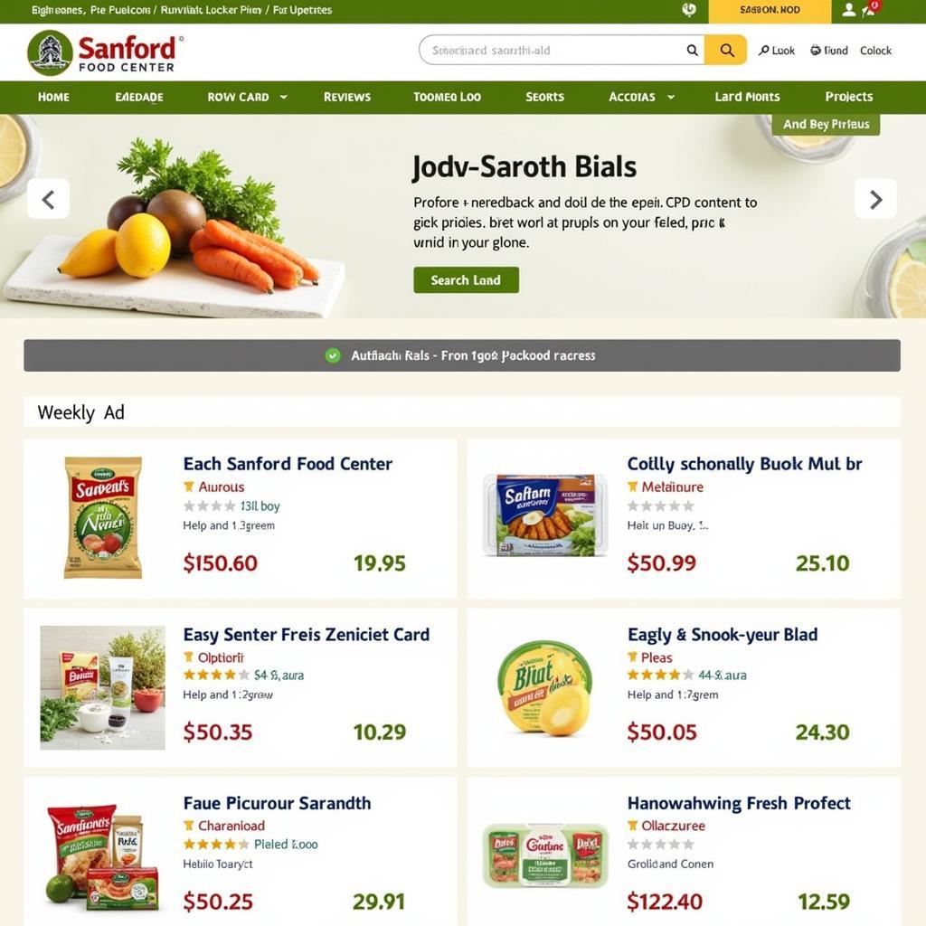 Sanford Food Center Website Weekly Ad Page