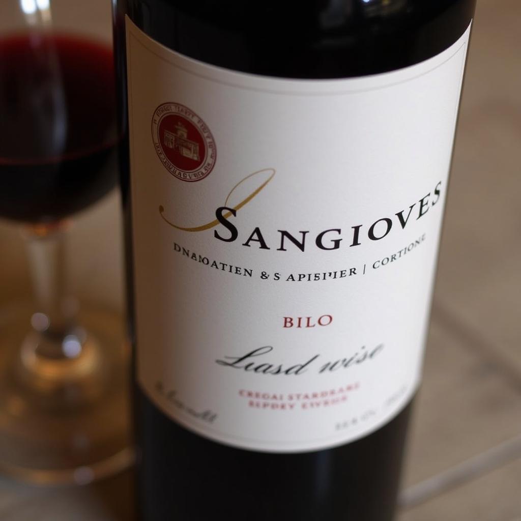 Sangiovese Wine Bottle