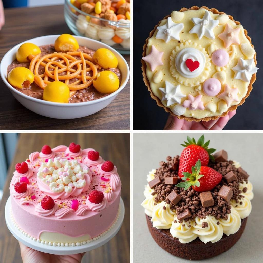 A colorful display of desserts from a food truck in Saratoga Springs, featuring cupcakes, cookies, and other tempting treats.