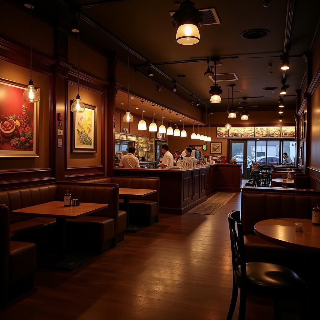 Schiff's Cozy Dining Atmosphere: Warm Lighting and Inviting Decor