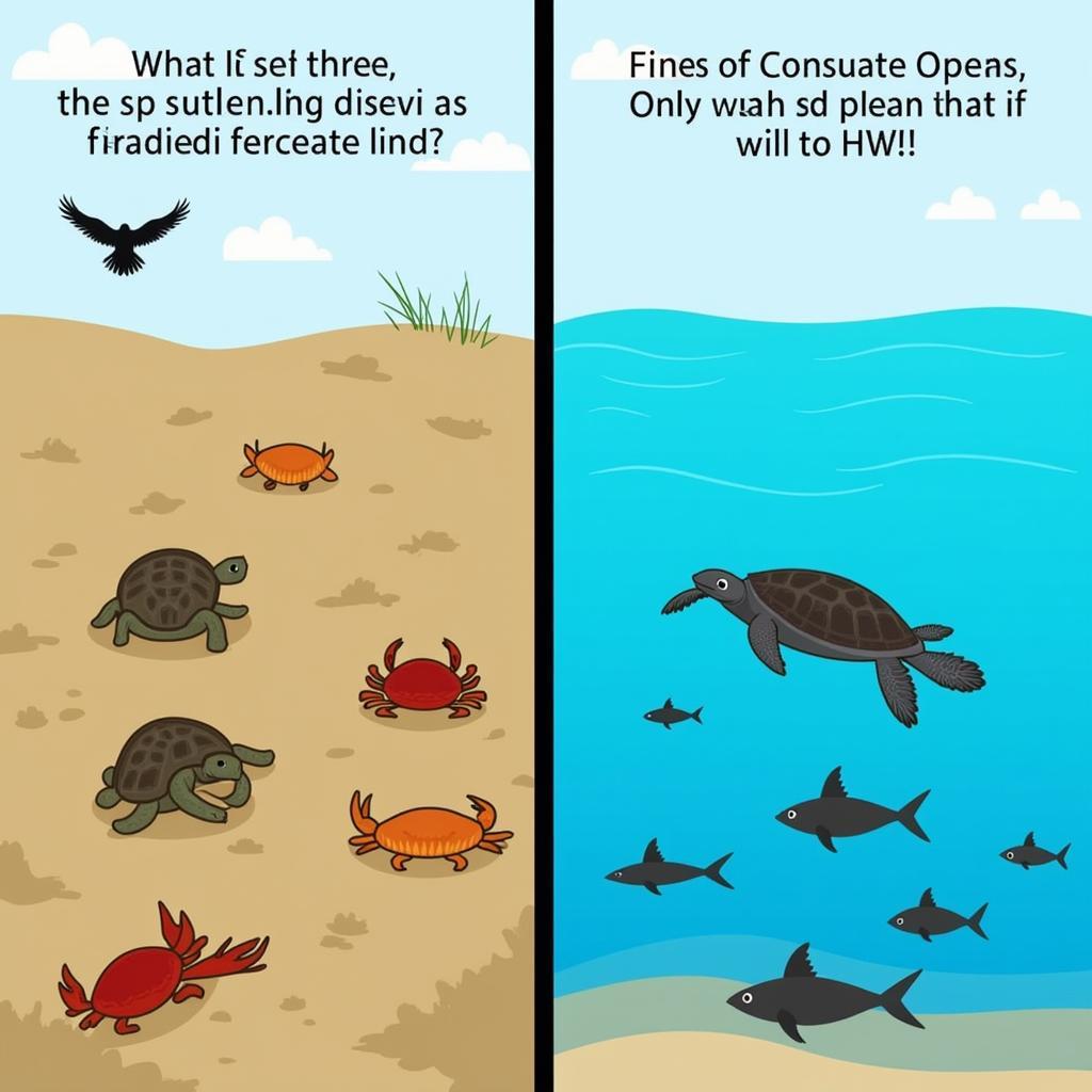 Sea Turtle Hatchling Predators on Land and Sea