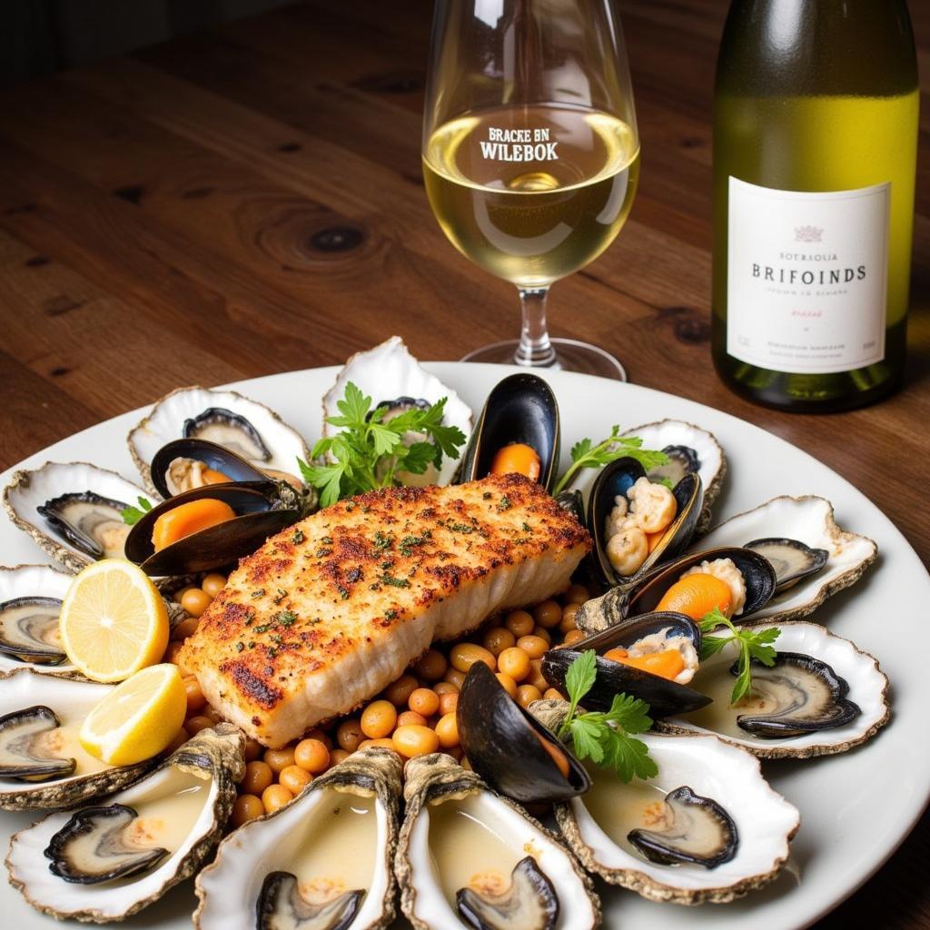 Seafood platter paired with Pinot Blanc