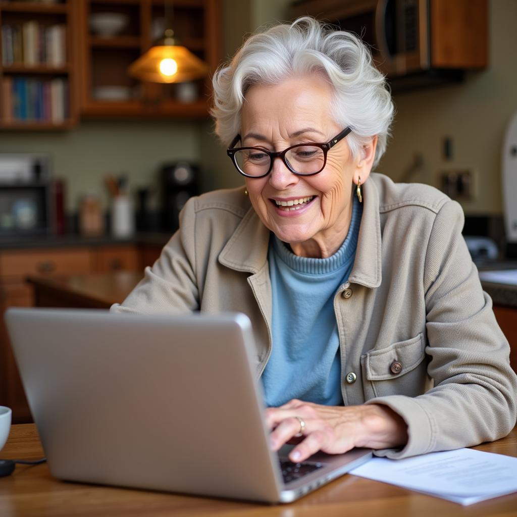 A senior citizen finding Meals on Wheels online