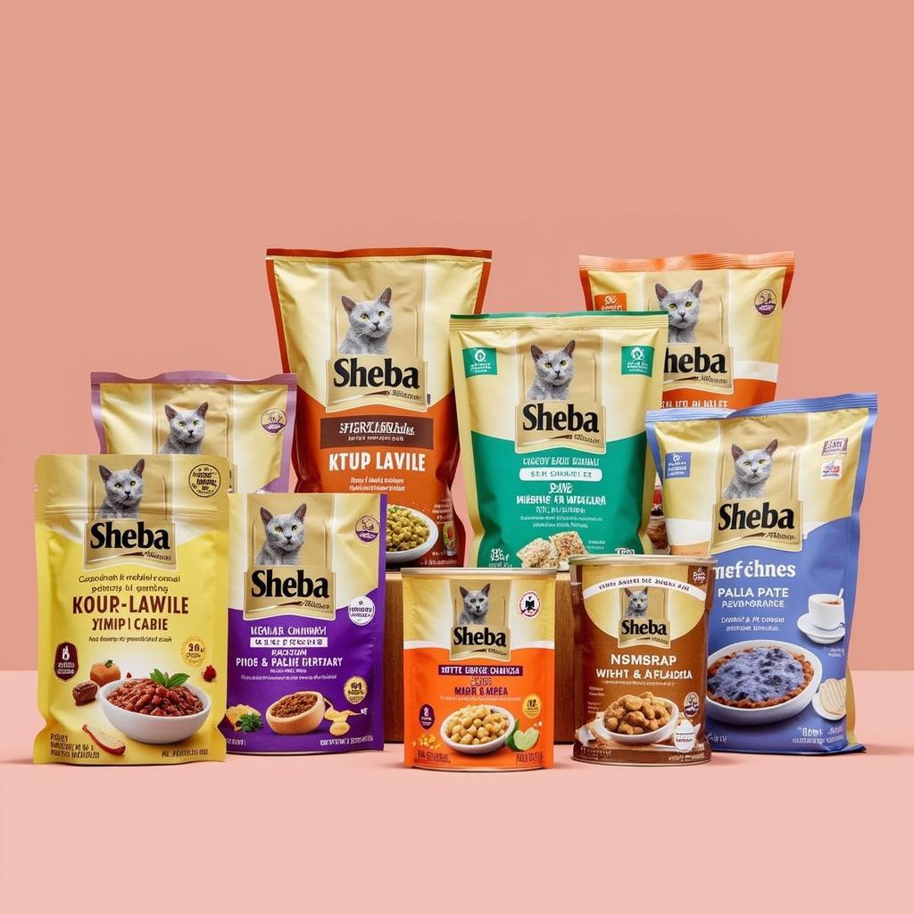 Variety of Sheba wet food flavors and textures