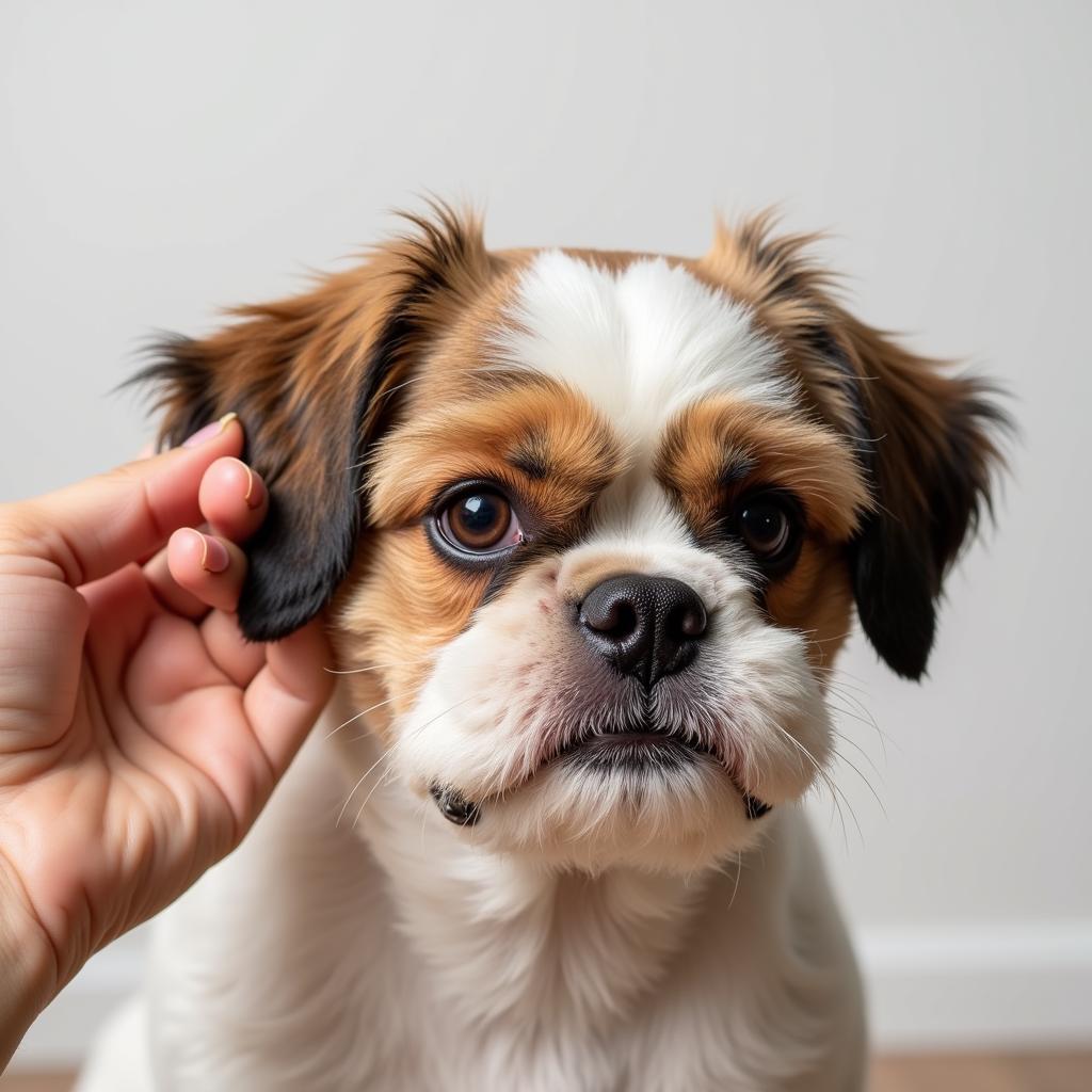 Shih Tzu scratching due to skin allergies