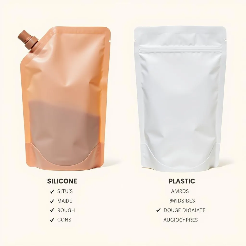 Comparison of silicone and plastic reusable food pouches