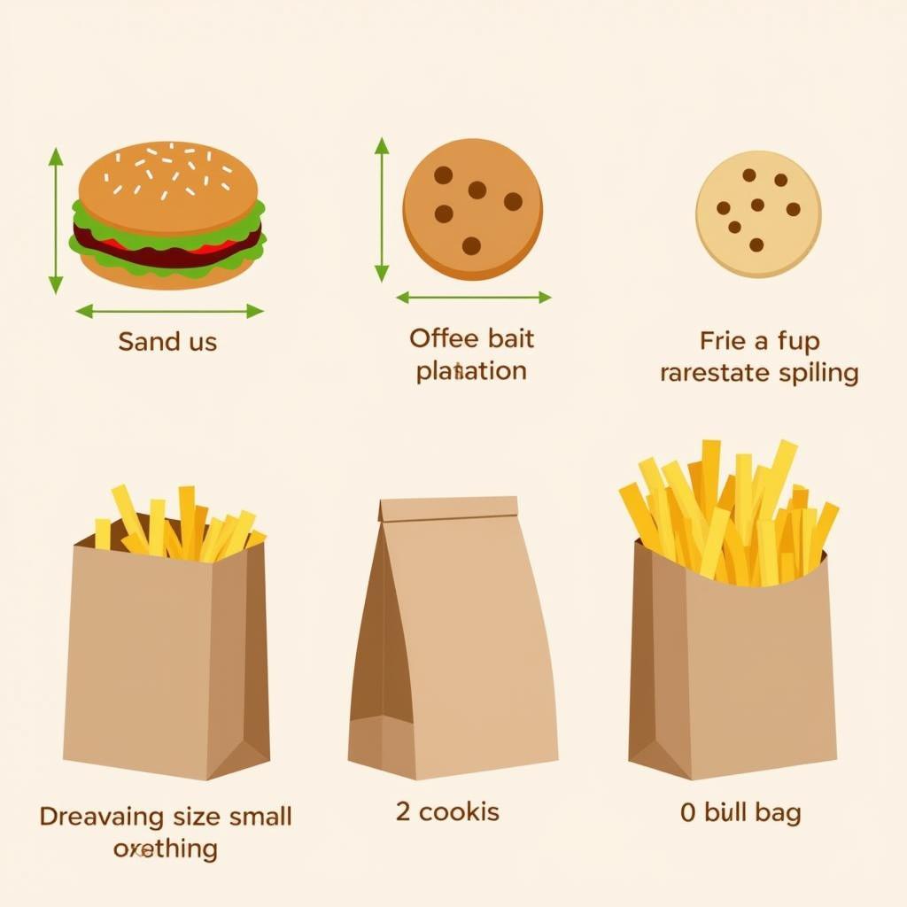 Properly sizing small paper bags for different food items