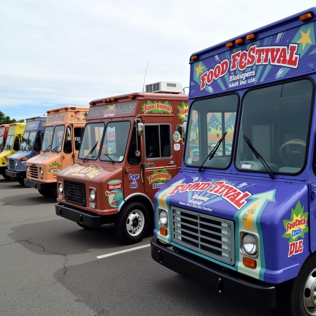 Lineup of food trucks at the Skylands Food Truck Festival