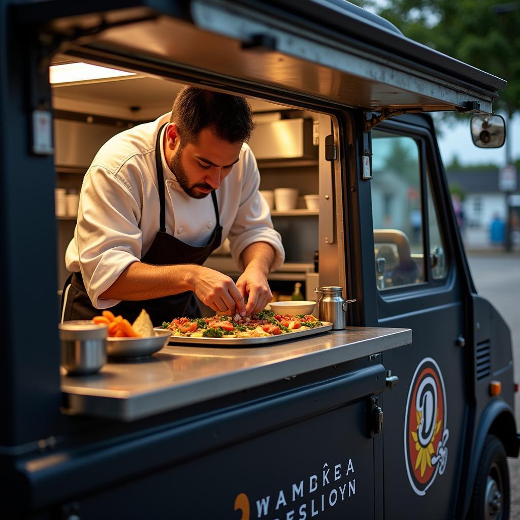 Smokin' D's Head Chef David Anderson Preparing Food