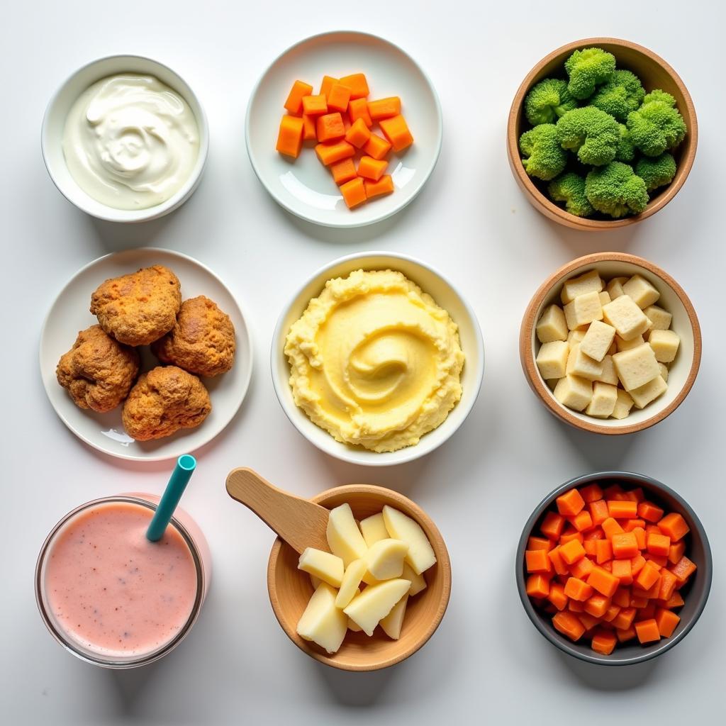 Assortment of Soft Foods After Surgery