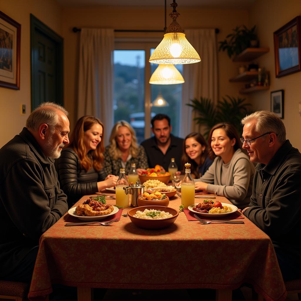 A Soltani Family Sharing a Meal Together