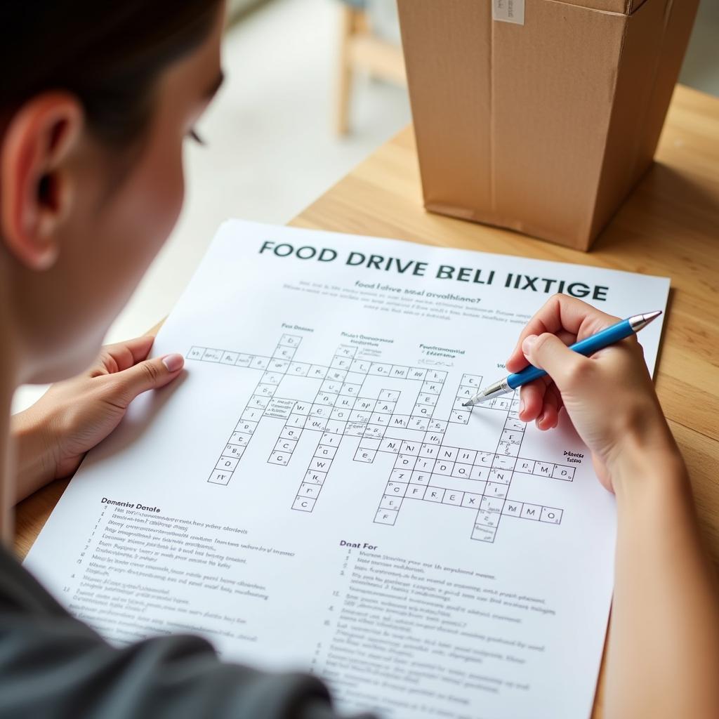 Solving a Food Drive Donations Crossword