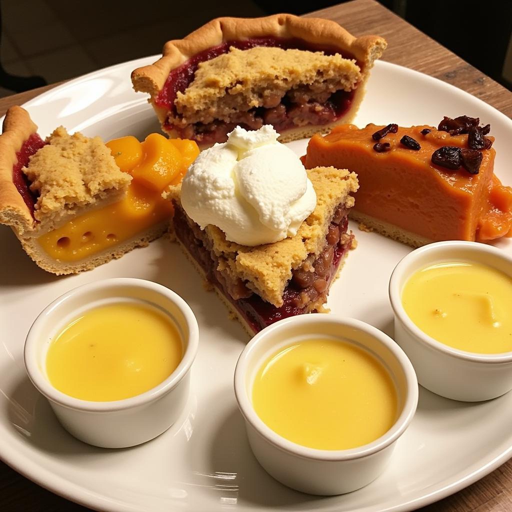 Assortment of soul food desserts on a platter.