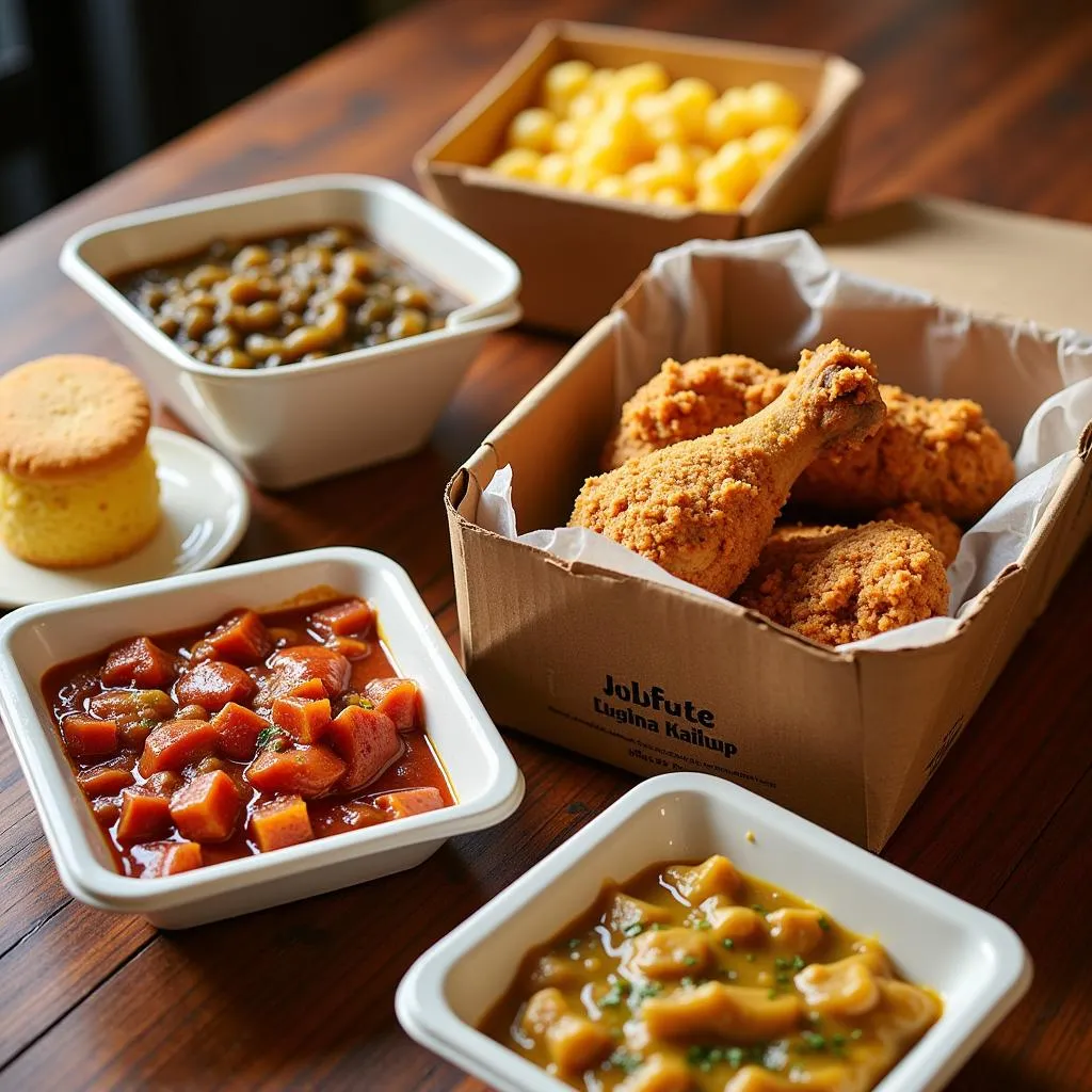 Assortment of Soul Food Dishes Ready for Delivery