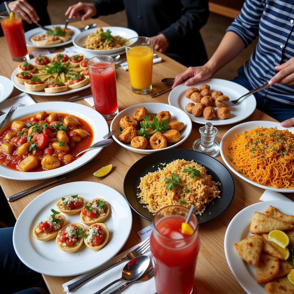 A Vibrant Spread of Spanish Almuerzo Foods