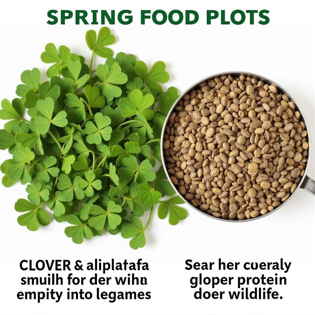 Spring food plot seed mix with clover and alfalfa