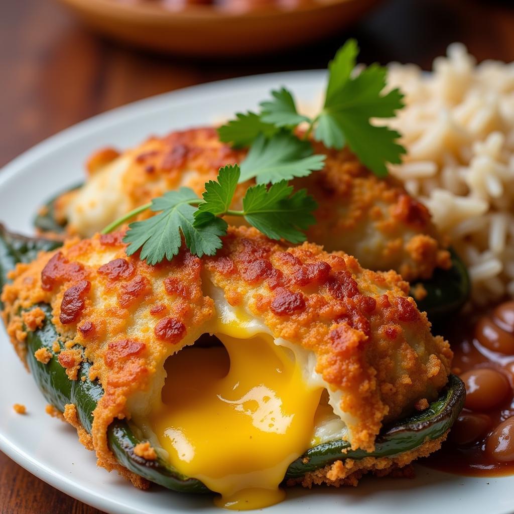 Chile Rellenos plated