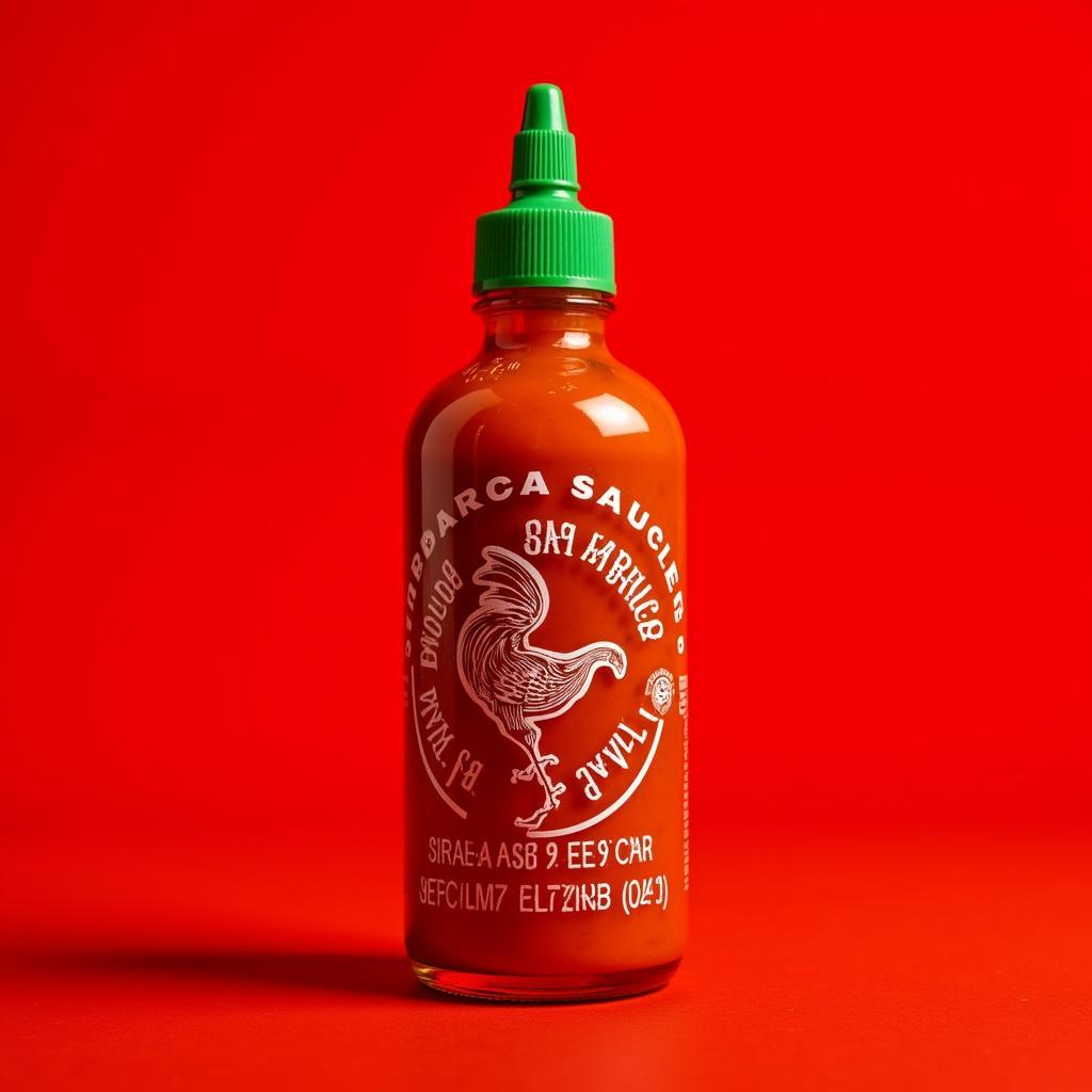 Sriracha hot sauce bottle