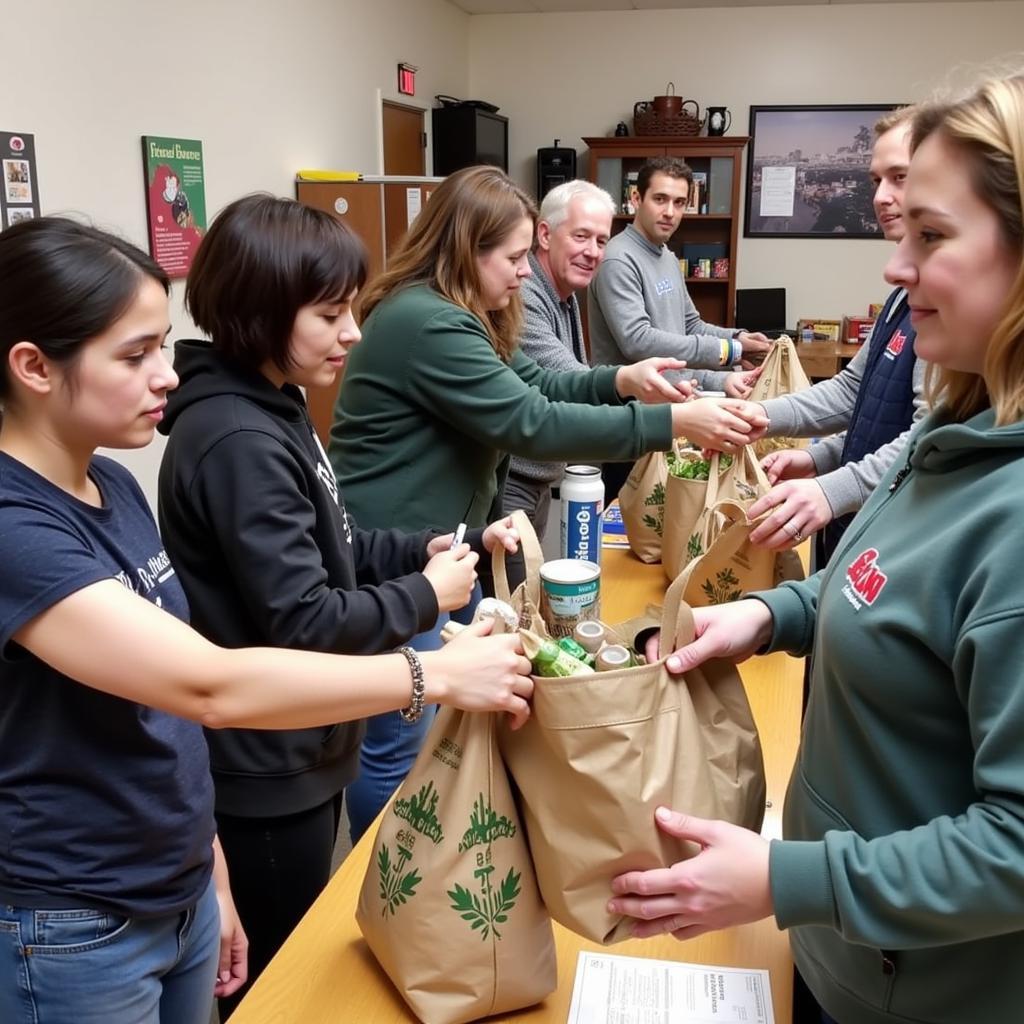 Community Members Receiving Food Assistance at St. Anthony Food Pantry