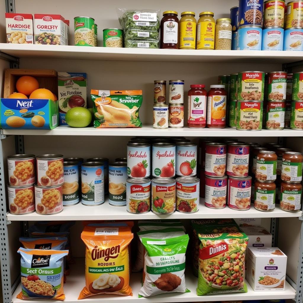 A variety of groceries at St. Martin's Food Pantry