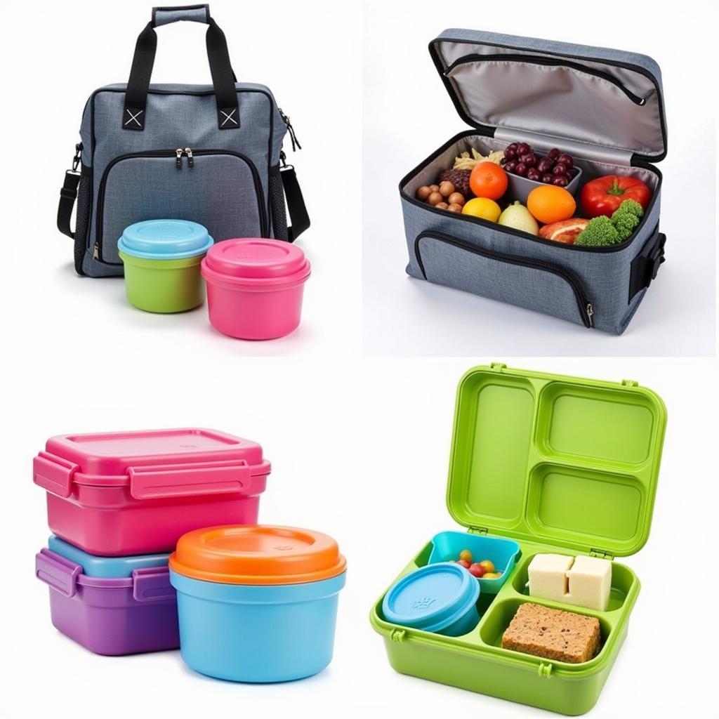 Reusable 4 Compartment Containers in Lunch Bags