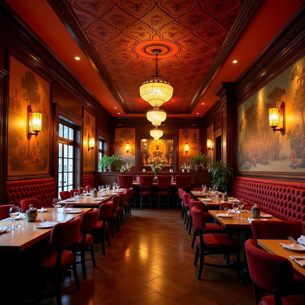 Elegant Interior of a Thai Restaurant in Stafford