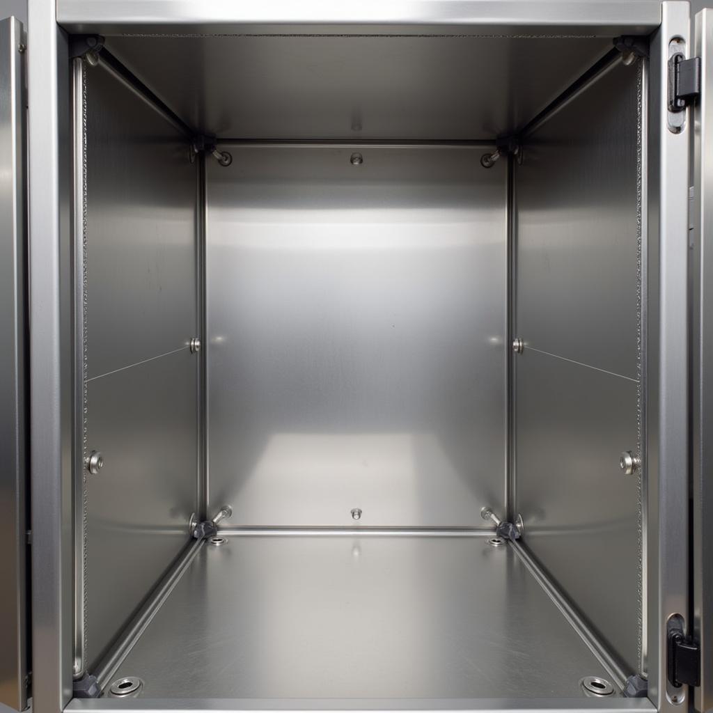 Stainless steel food warmer cabinet interior