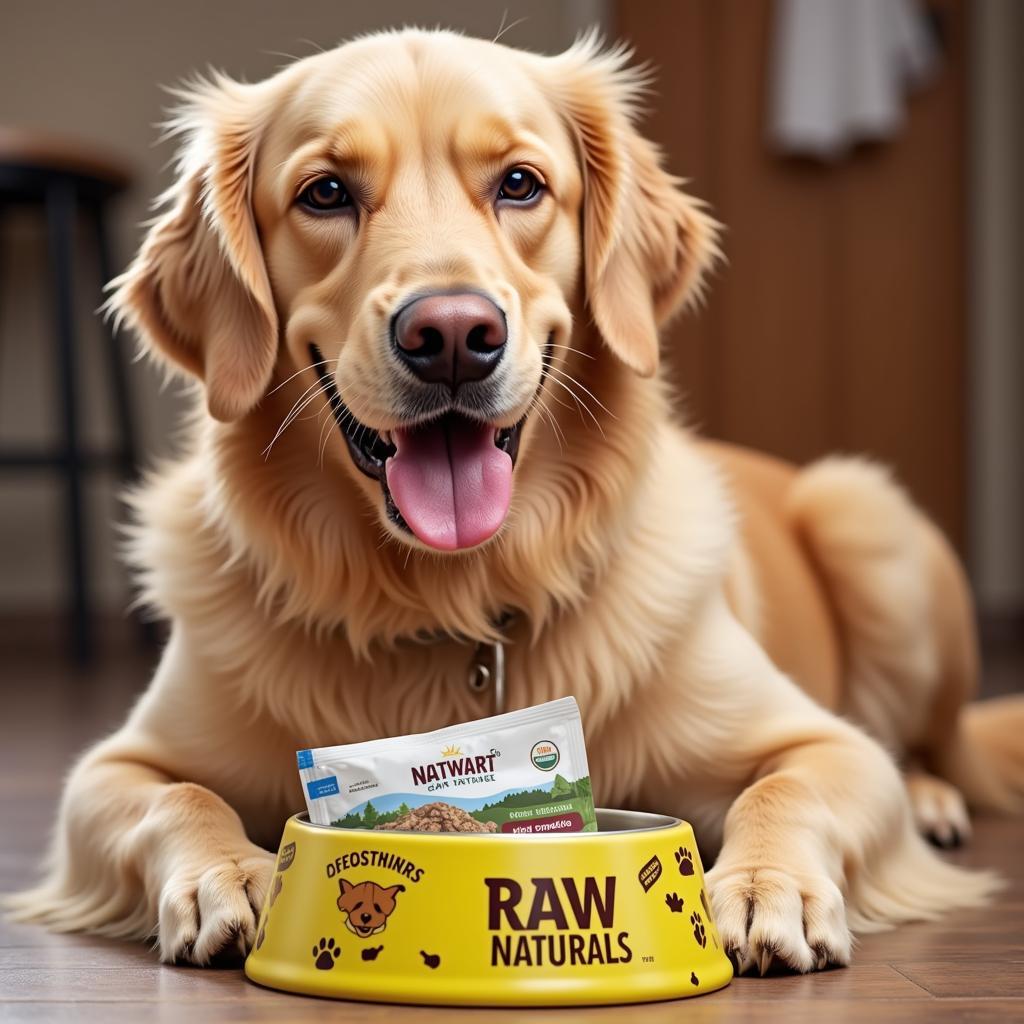 Healthy Dog Eating Stewart Raw Naturals