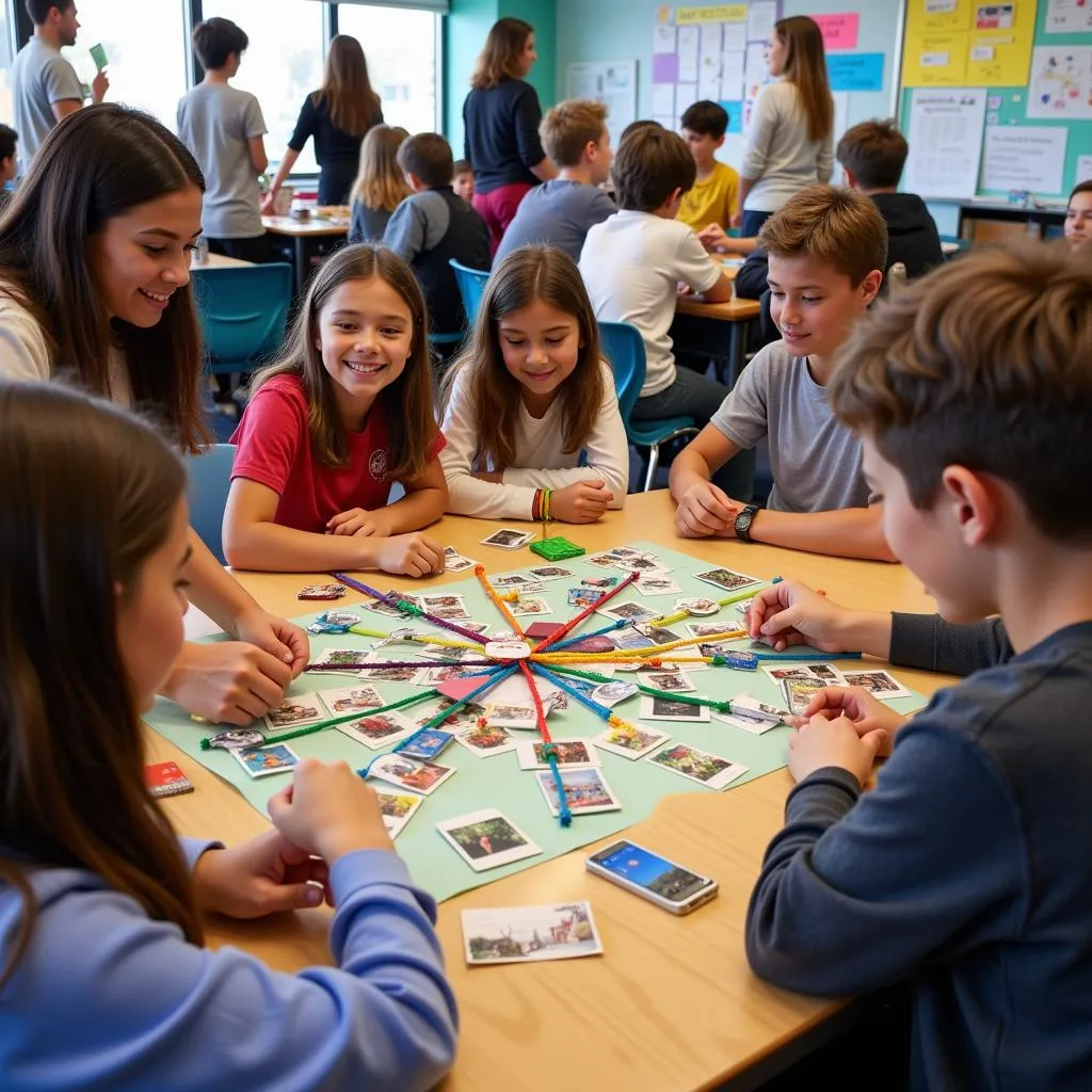 Engaged Students Building a Food Web in a Classroom Setting