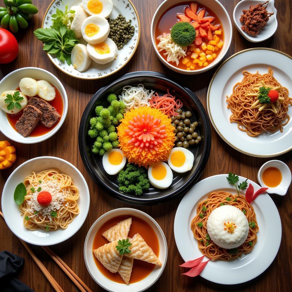 Summer Korean Food Spread