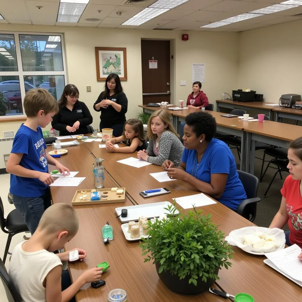 Families participating in the Sumner Community Food Bank's nutrition education program