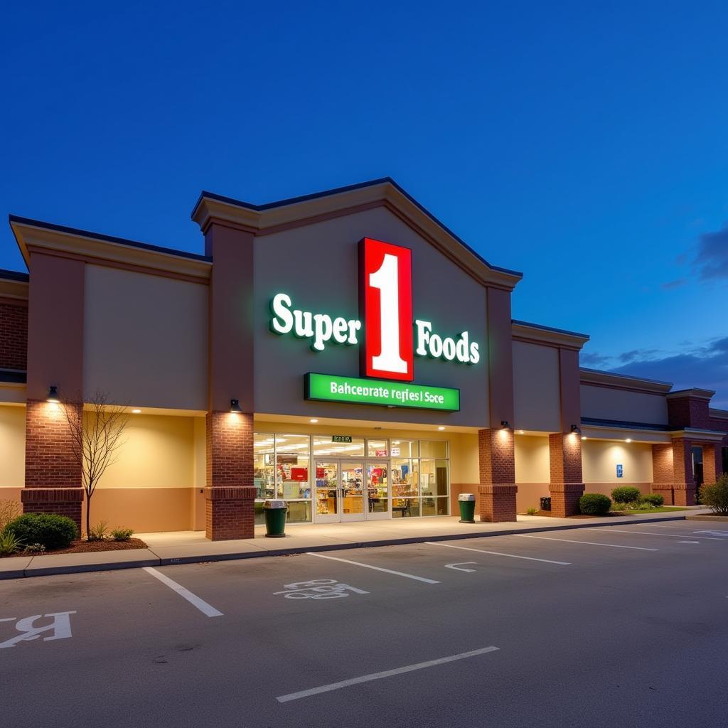 Vibrant Storefront of Super 1 Foods in Pineville