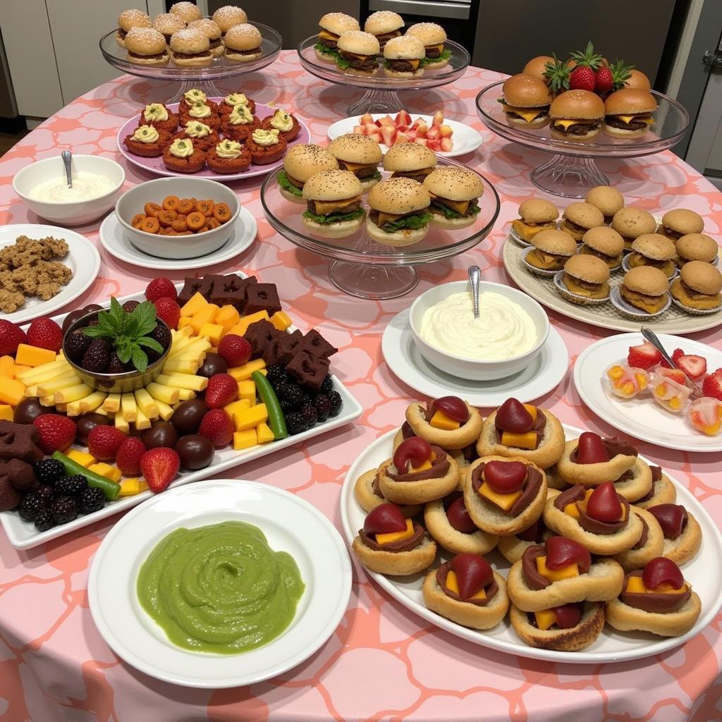 Sweet 16 Party Food Table Setup