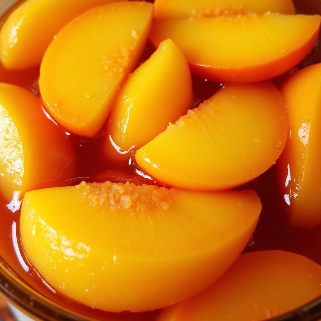 Close-Up of Sylvia's Canned Peaches