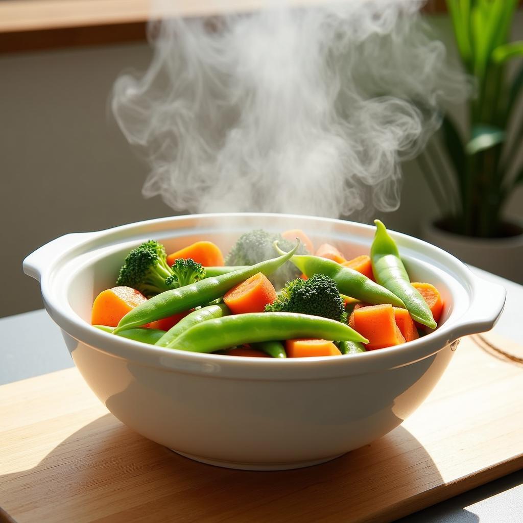 Healthy Food in a Tabletop Steamer