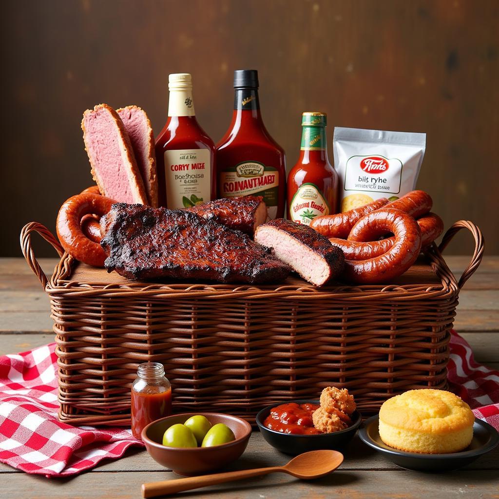 Texas BBQ Gift Basket with Smoked Meats and Sauces