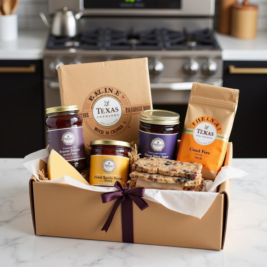 Texas Gourmet Food Gift Box with Local Honey, Jams, and Crackers