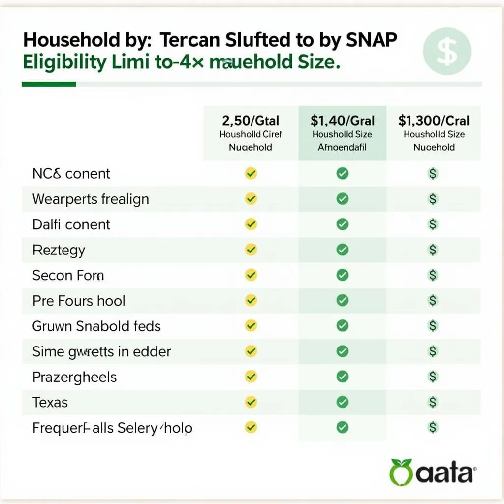 Texas SNAP Income Eligibility Chart