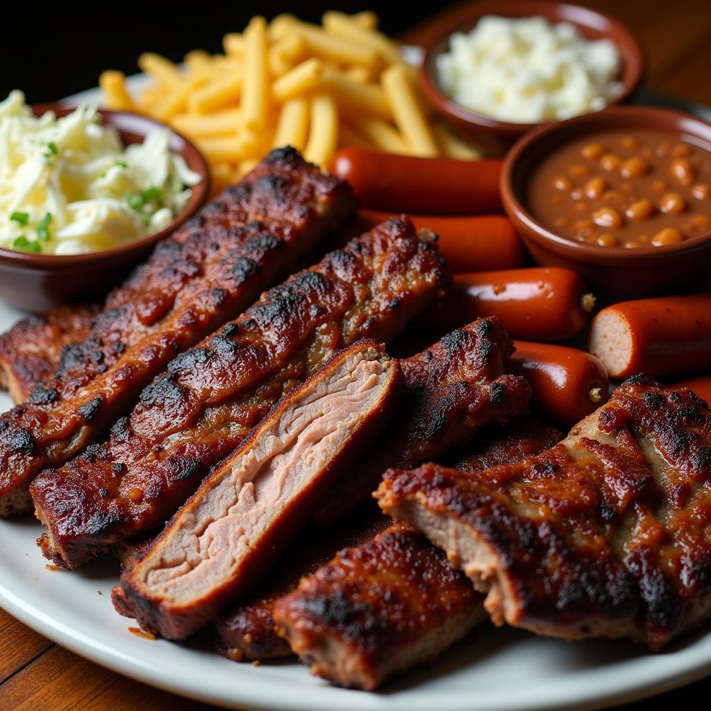 Platter of Texas-style BBQ in Dalhart