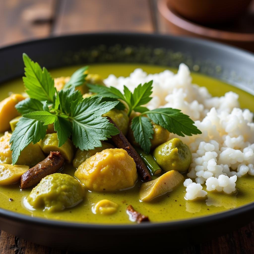 Aromatic Thai Green Curry with Steamed Rice