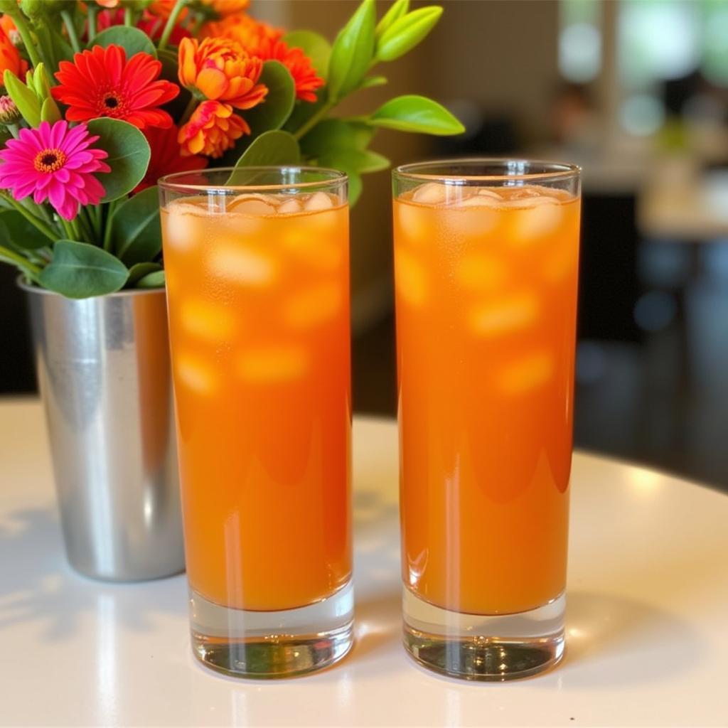 Two glasses of Thai Iced Tea