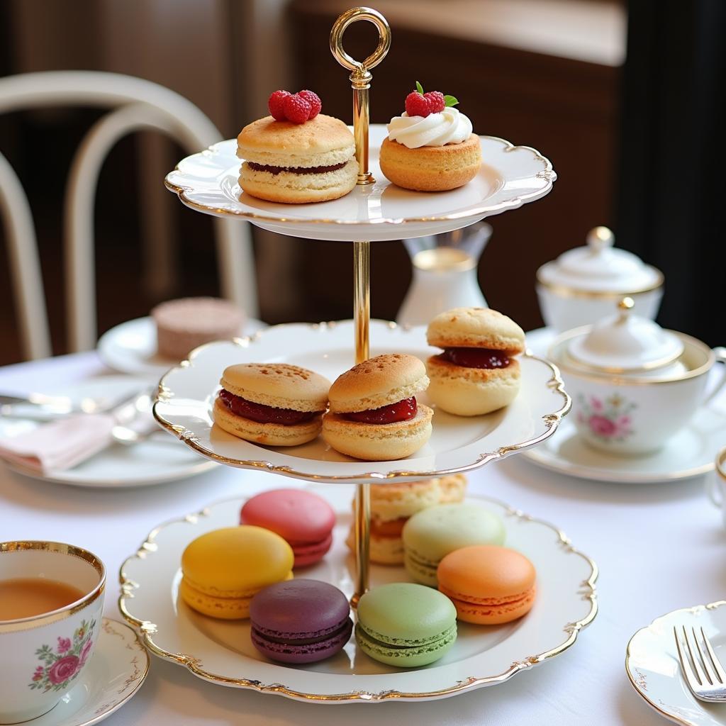 Three Tier Serving Tray with Afternoon Tea