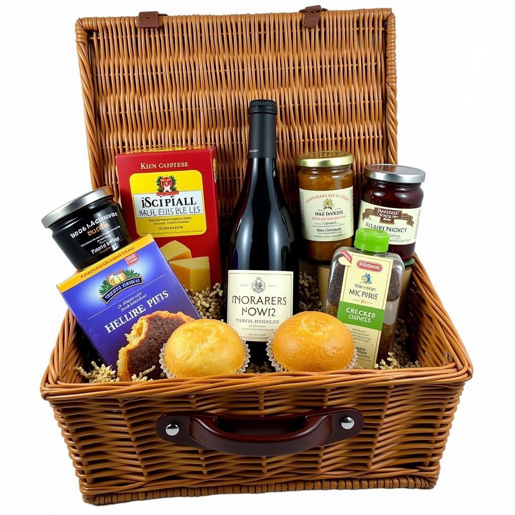 Traditional Christmas Hamper with Wine and Treats