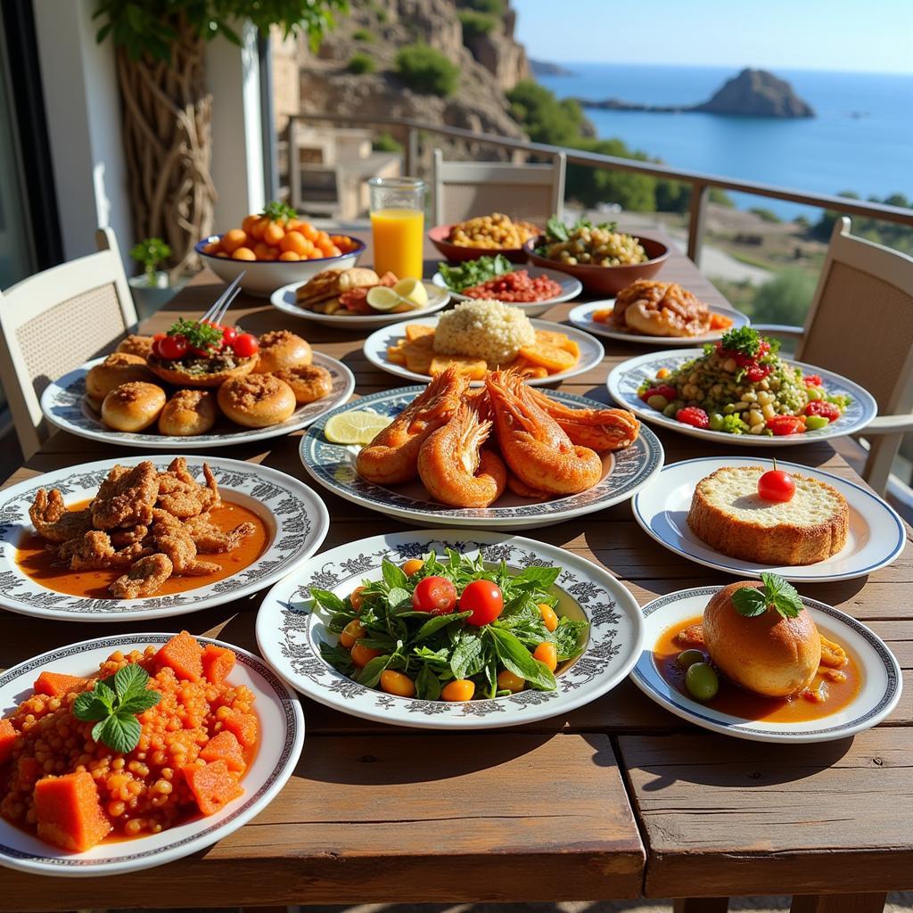 Traditional Rhodes Food Spread