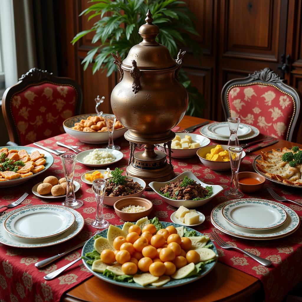 Traditional Russian Dinner Table