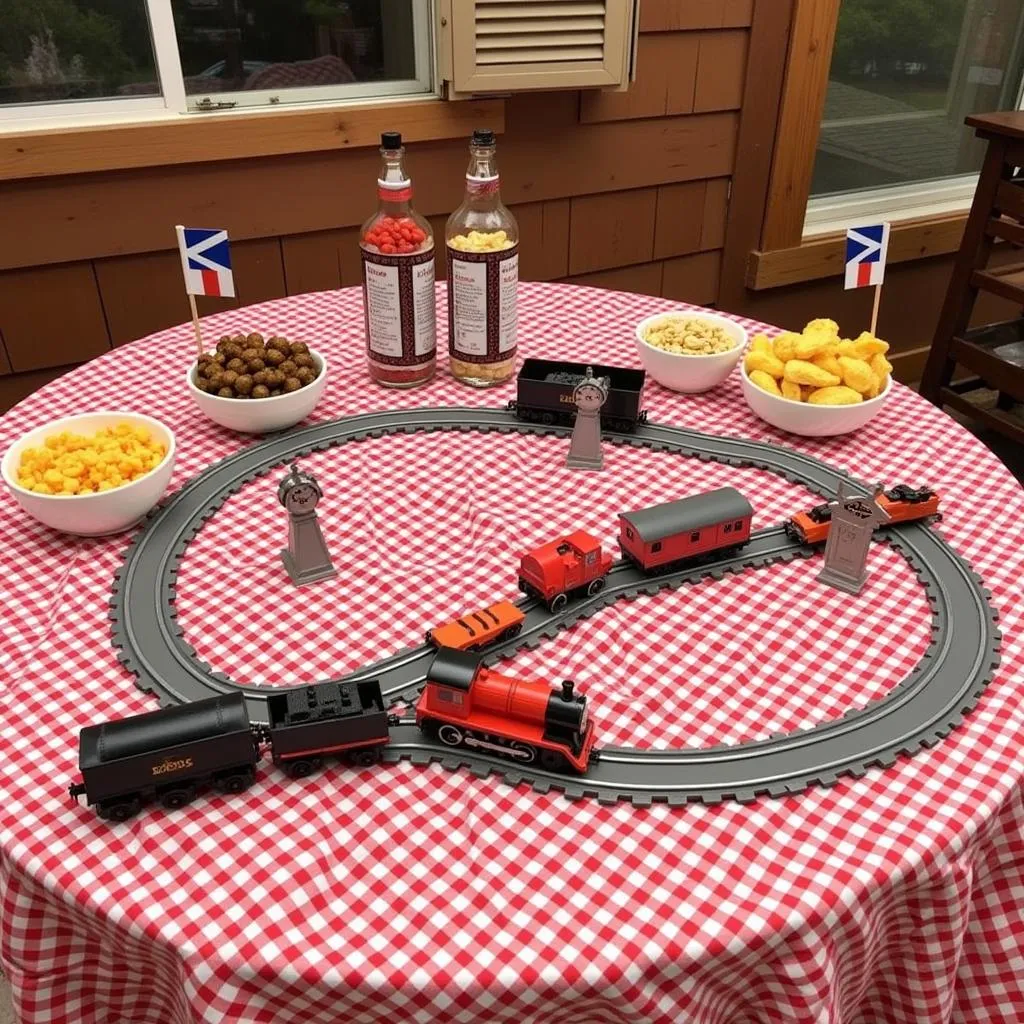 Train Themed Table Setting